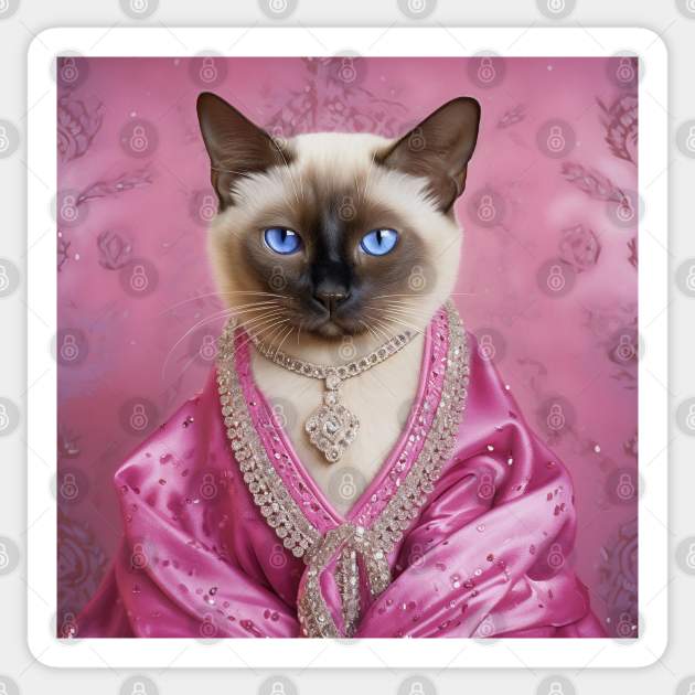 Siamese Diva Sticker by Enchanted Reverie